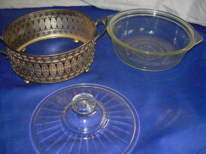 vintage bowl and metal holder