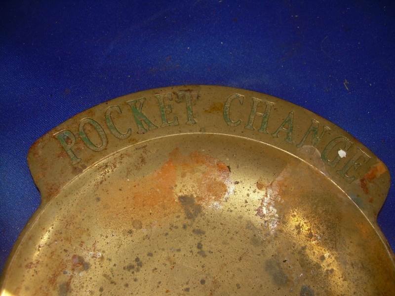 vintage brass pocket change dish