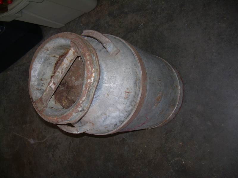 vintage steel milk can