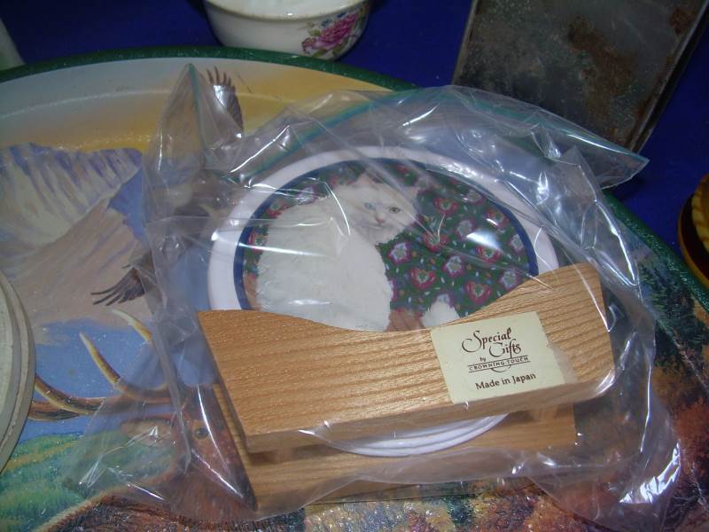 vintage coaster and salt and peppers