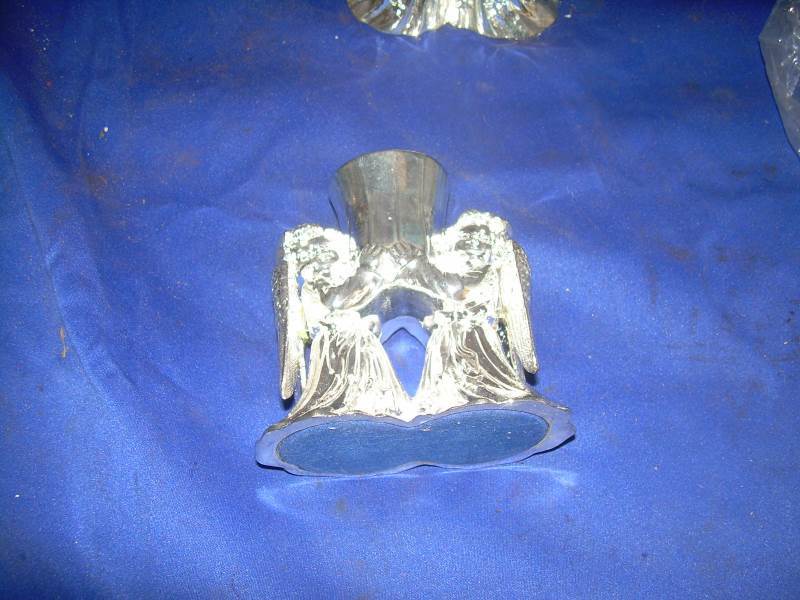 set of 2 silver plated candle holders