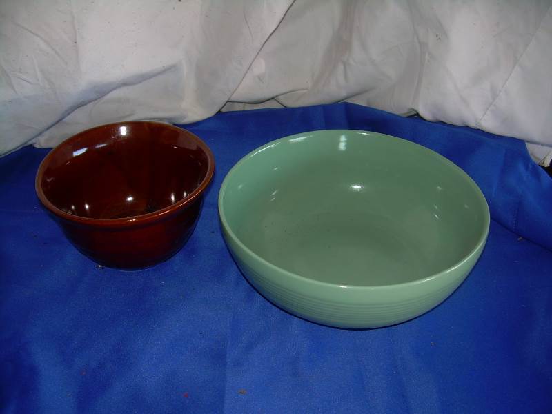 2 crock style bowls