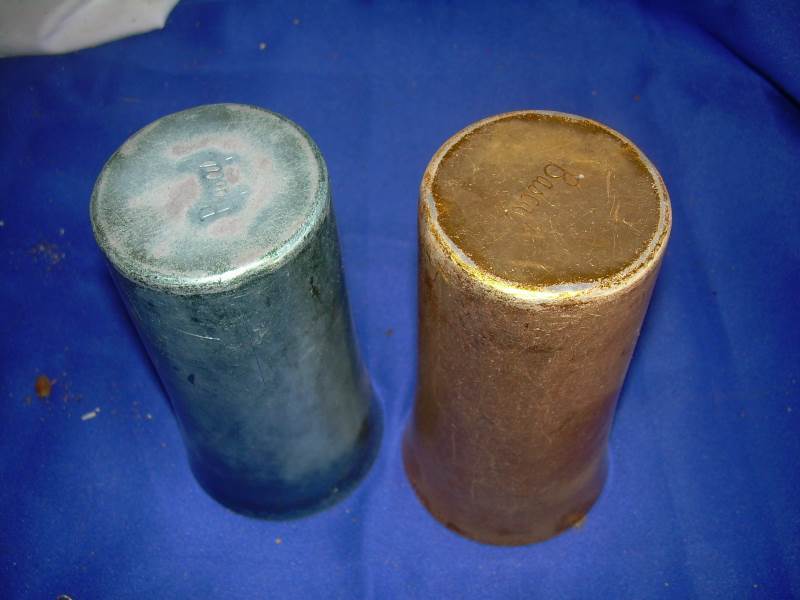 2 vintage metal cups