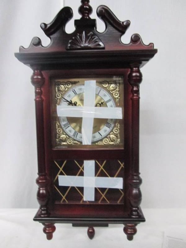 lot 49 image: Traditional European-Style Wall Clock - Cherry