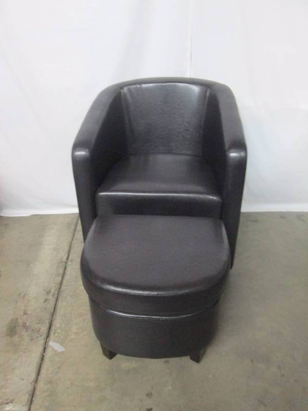 lot 7 image: Alcove Swivel Chair and Ottoman