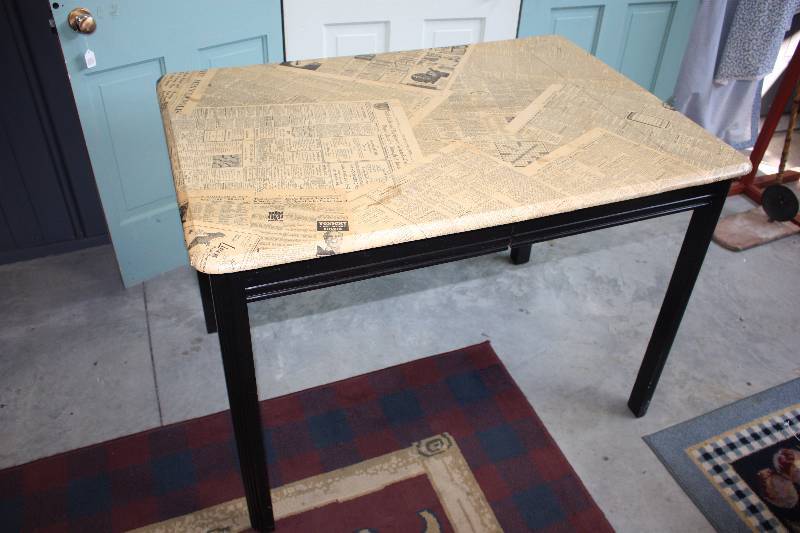 Up-Cycled Newspaper Table