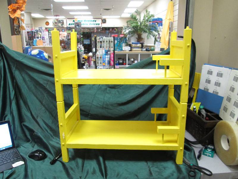 All wood, Bunk beds yellow for doll...