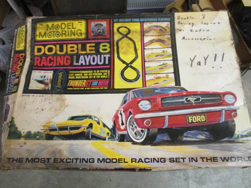 Vintage double 8 racing layout with...