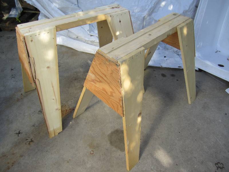 lot 64 image: Set of 2 stacking 29 in. Sawhorse s...