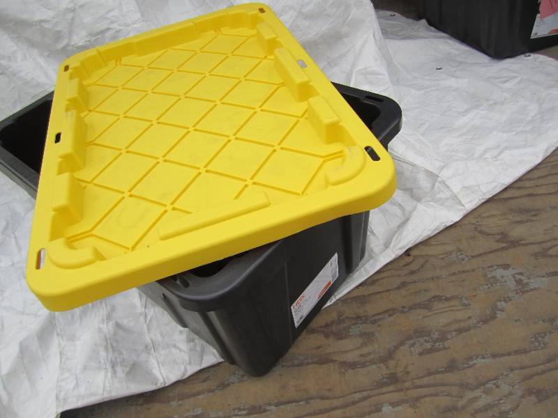 lot 116 image: 27-Gal. Storage Tote in Black...