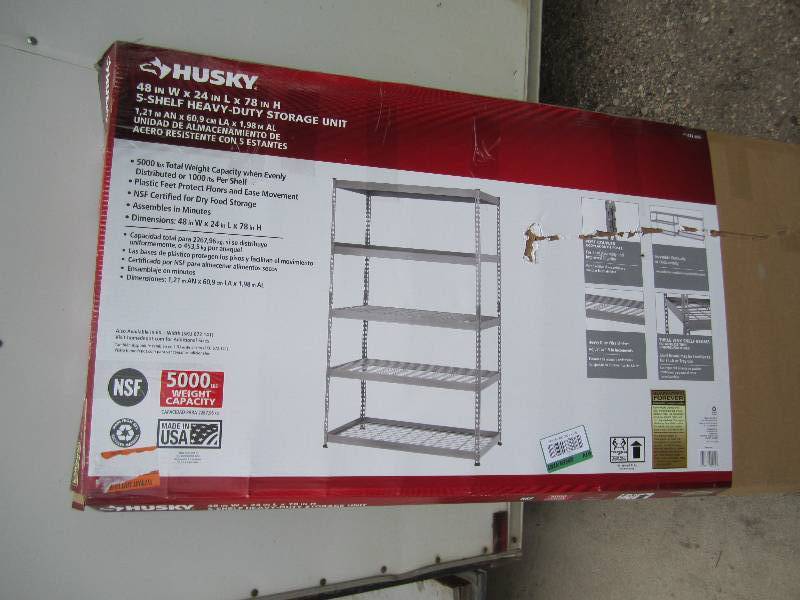 lot 119 image: Husky 48 in. W X 24 in. D X 78 in. ...