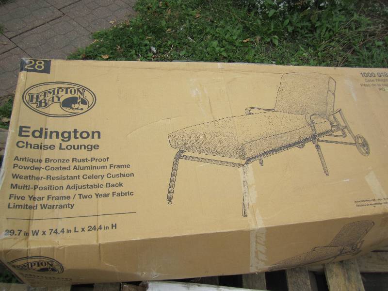 lot 120 image: Hampton Bay Edington Patio Chaise L...