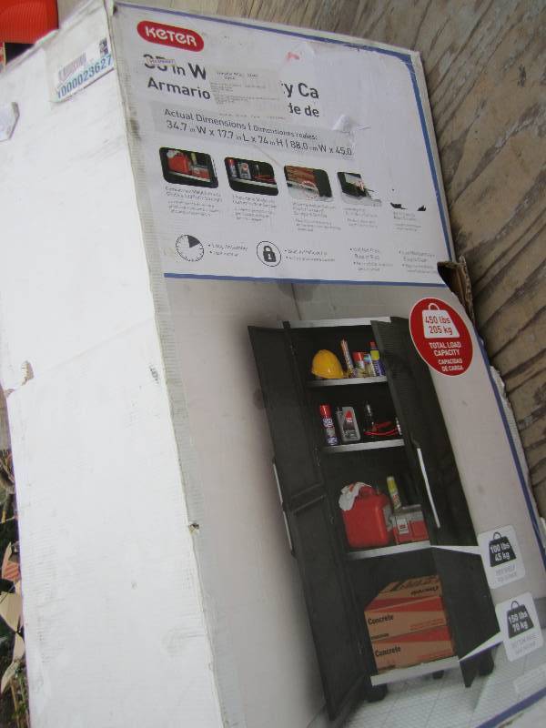 lot 129 image: Keter storage cabinet, 34.7 x 17.7 ...
