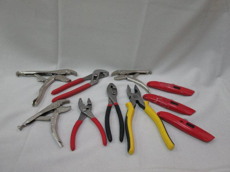 Misc pliers, vice grips, and utilit...