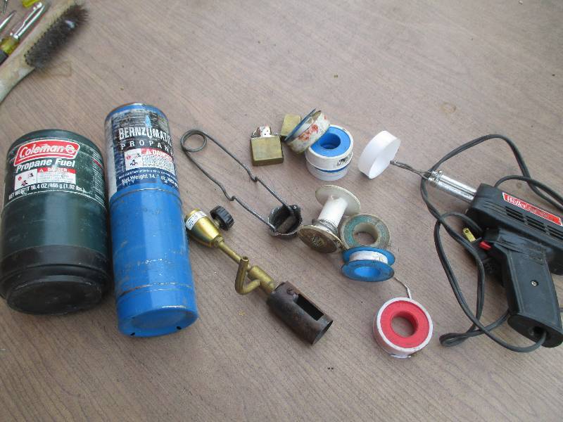 Lot of soldering supplies, propane ...