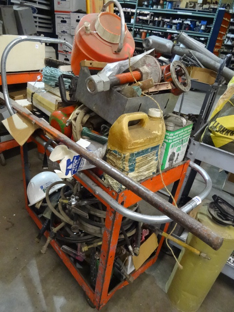 lot 38 image: Shop Cart and Contents 30 X 16 X 31