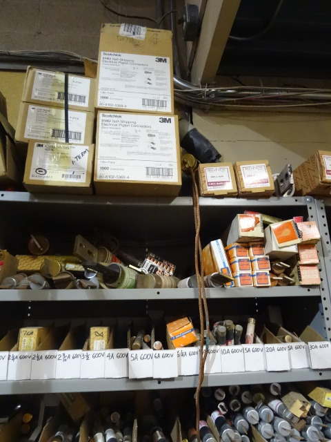 lot 83 image: Contents of Shelving Unit Mostly Fuses