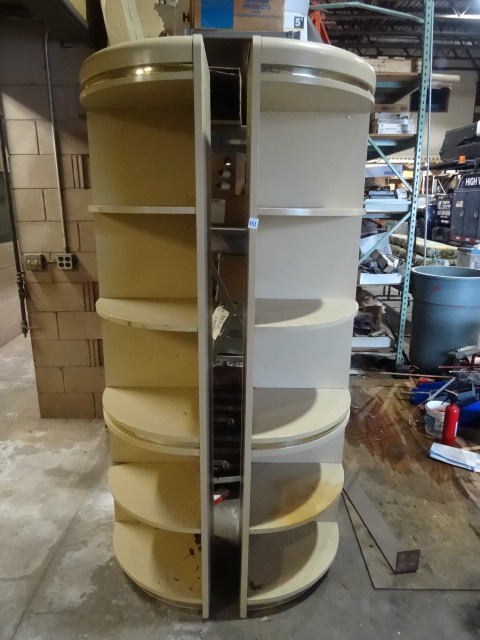 lot 153 image: 2 Wood Corner Cabinets 18 X 18 X 78