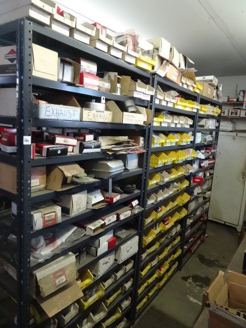 lot 164 image: 3 Shelves. All Briggs Small Engine Parts