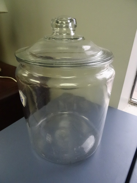 lot 14 image: 9 X 14 Glass Jar with Lid