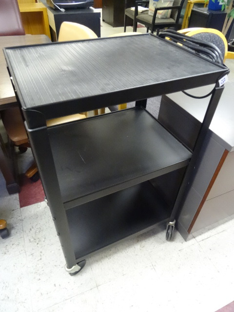 lot 23 image: Metal Avcart With Outlets. 24 X 18 X 38
