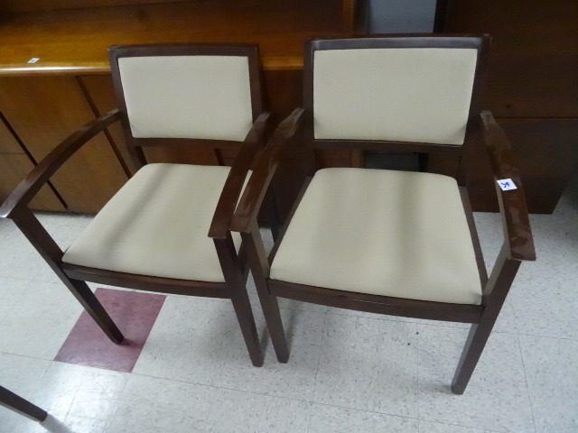 lot 39 image: 2 Matching Wood Framed Side Chairs