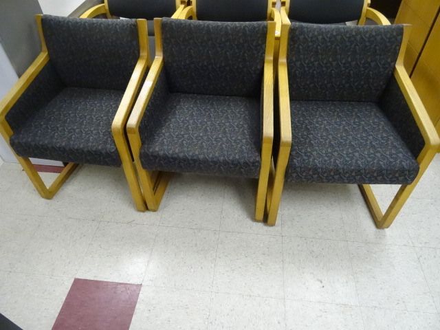lot 56 image: 3 Matching Wood Framed Side Chairs