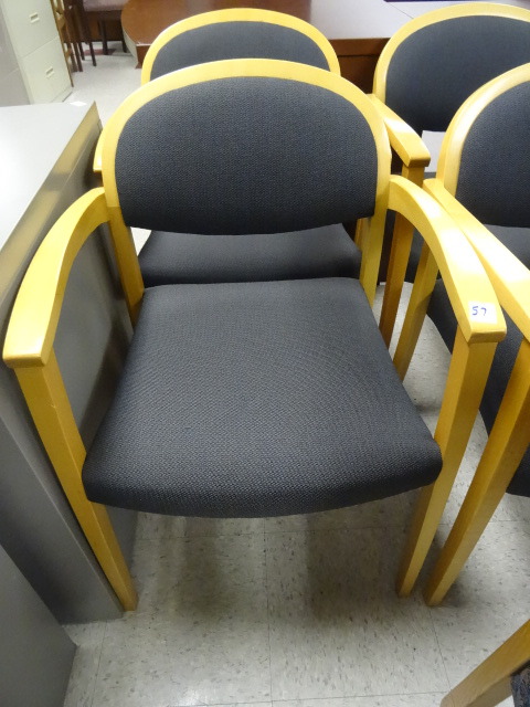 lot 57 image: 2 Matching Wood Framed Side Chairs