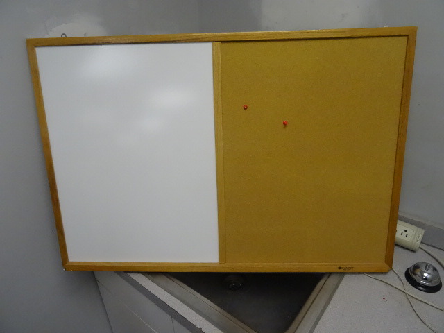 lot 87 image: White Board Cork Board 36 X 24
