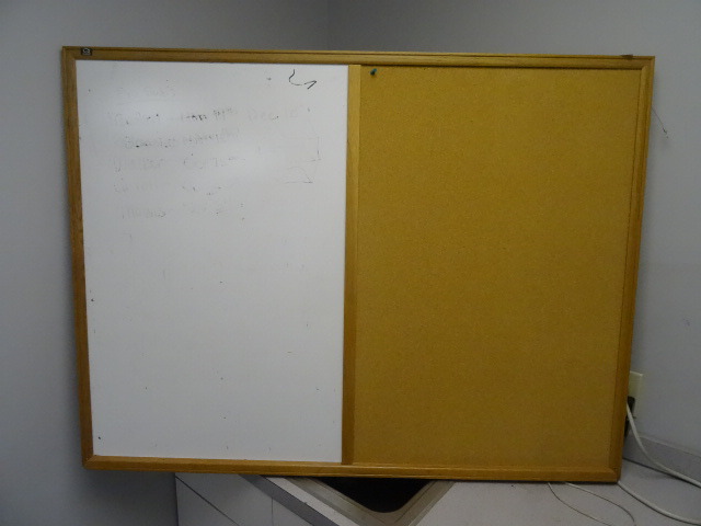 lot 88 image: White Board Cork Board 48 X 36