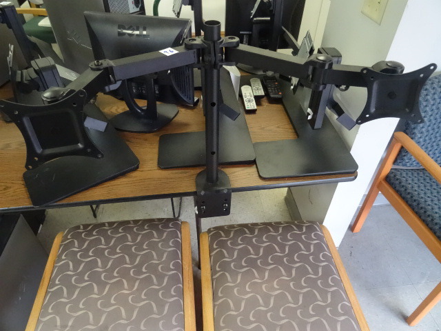 lot 96 image: Desk Mount Double Monitor Stand