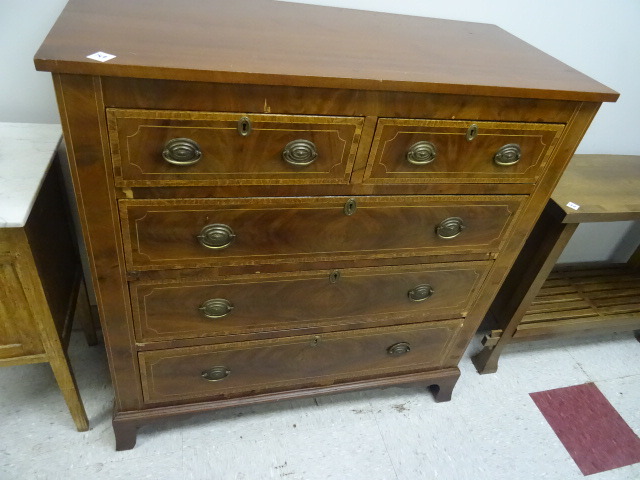 lot 149 image: Vintage Wood Dresser 5 Drawer 42 X 20 X 44