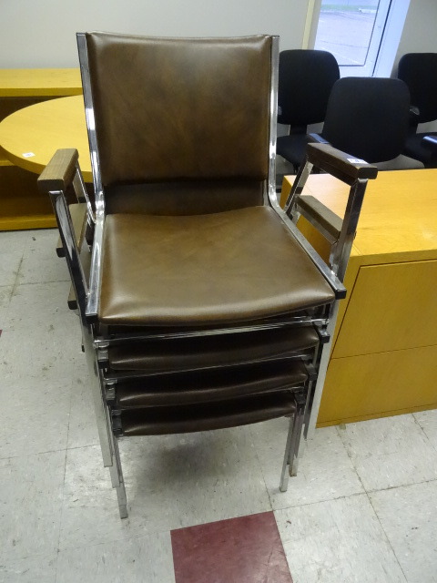 lot 185 image: 4 Metal Framed Stack Chairs
