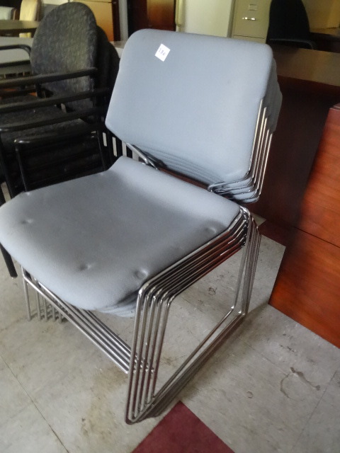 lot 250 image: 5 Metal Framed Stack Chairs