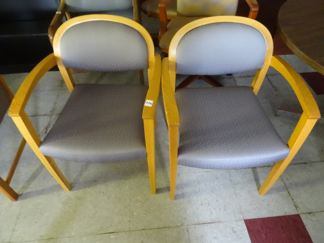 lot 254 image: 2 Matching Wood Framed Side Chairs