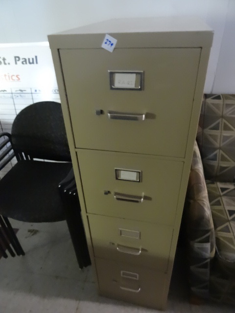 lot 279 image: 15 Metal 4 Drawer File Cabinet