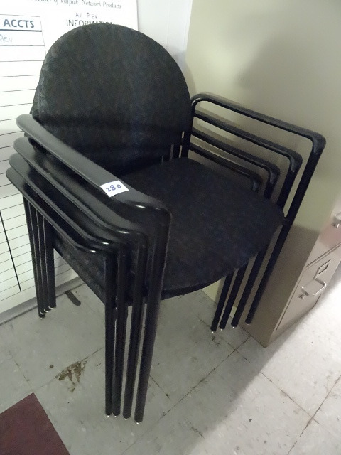 lot 280 image: 4 Metal Framed Stack Chairs