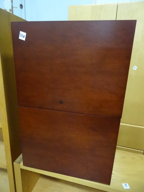 lot 330 image: 2 Door Wood Wall Hanging Cabinet