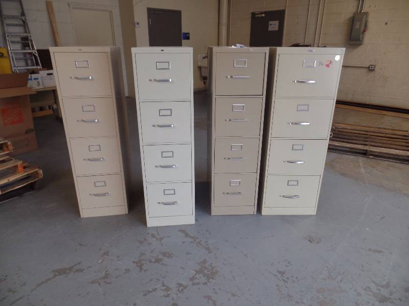 Filing Cabinets (4) and Magazine Rack
