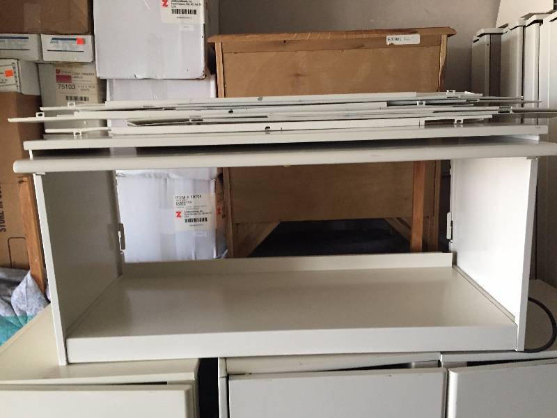 CUBICLE OVERHEAD STORAGE WITH LIGHT