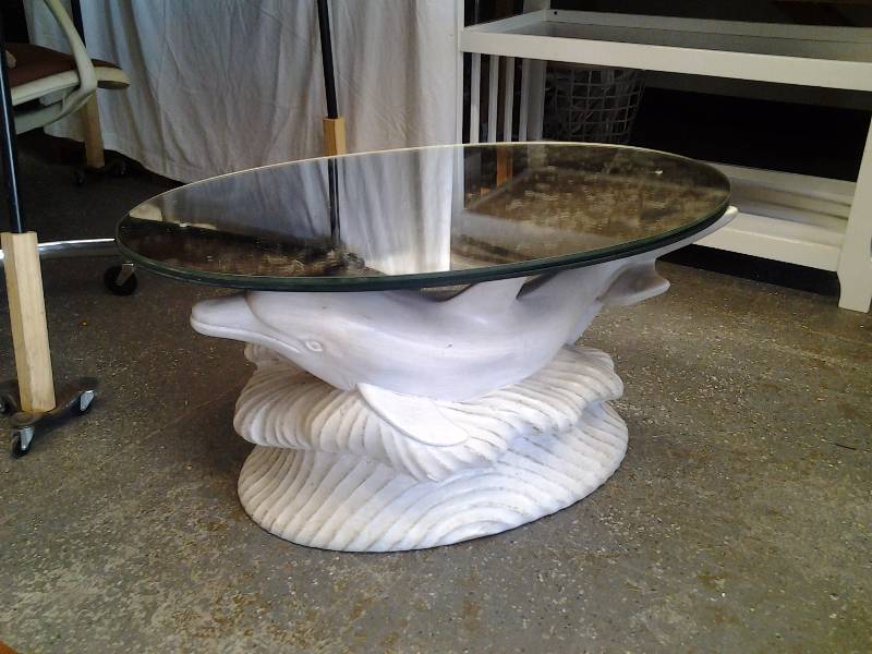 Unique Dolphin Table With Mirror Top