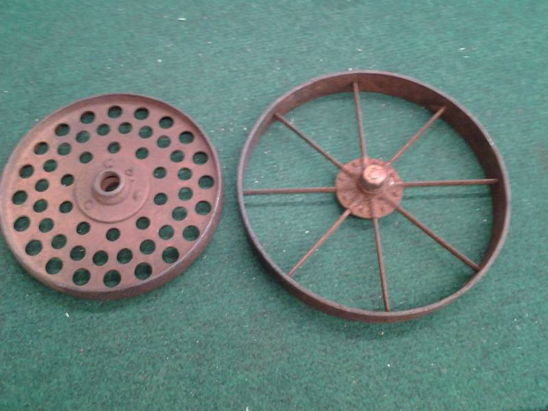 2-Vintage Steel Wagon Wheels