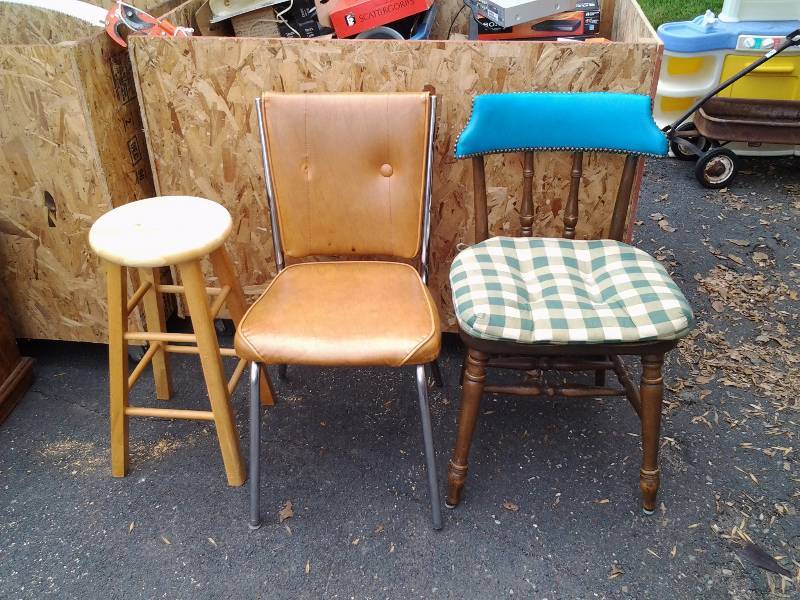 2-Kitchen Chairs, 1-Stool