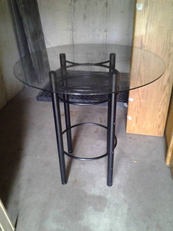 High Boy Table With Glass Top
