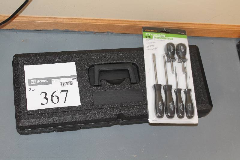 lot 367 image: Lot of (2 ) Including Tool Box wTool Set Screw Driver Set.