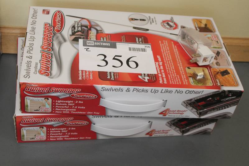 lot 356 image: Lot of (2) Swivel Sweep Touchless Brooms.