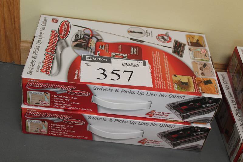 lot 357 image: Lot of (2) Swivel Sweep Touchless Brooms.