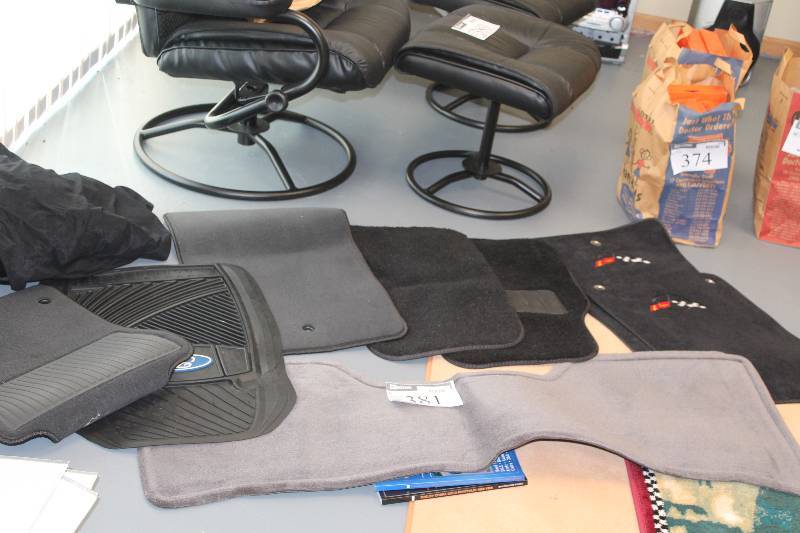 lot 381 image: Lot of (9) Including Floor Mats (7) Seat Covers (2).