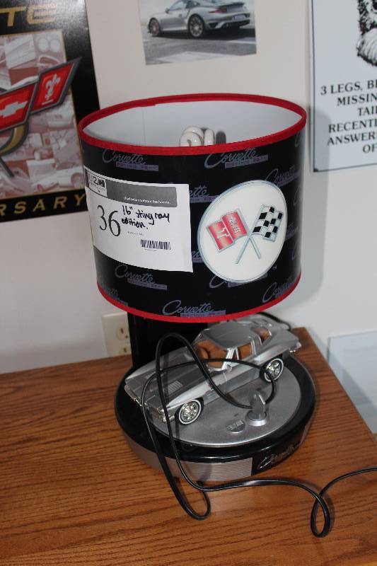 lot 36 image: Collectible Corvette Lamp 16 Stingray Edition.