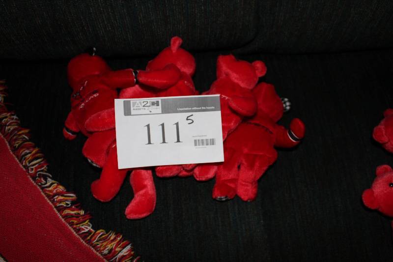 lot 111 image: Lot of (5) Corvette Teddy Bears.